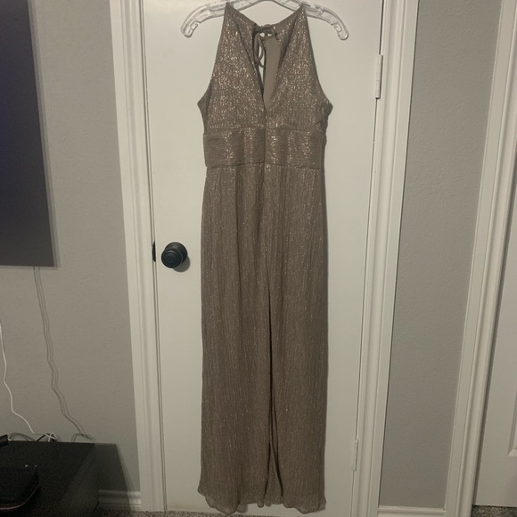 R&M Richards Gold Sleeveless Keyhole Neck Dress Size 6 Women’s Metallic Like New - Picture 6 of 7